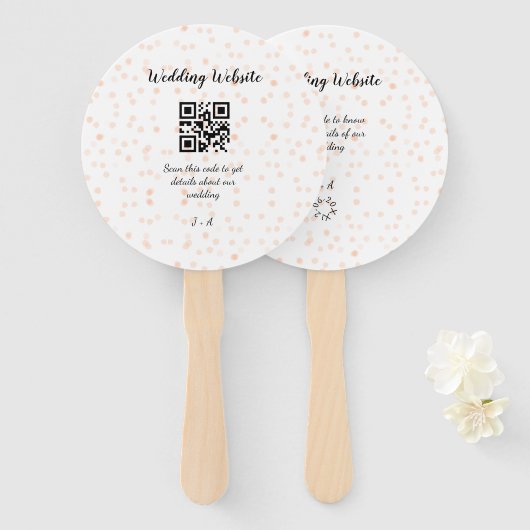 の結婚webサイトはオレンジ色の詳細のためのQRコードをスキャンする ハンドファン (正面&裏面)