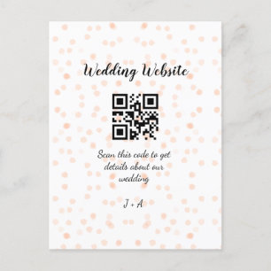 の結婚webサイトはオレンジ色の詳細のためのQRコードをスキャンする ポストカード
