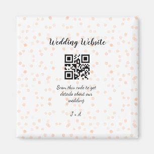 の結婚webサイトはオレンジ色の詳細のためのQRコードをスキャンする マグネット