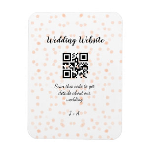 の結婚webサイトはオレンジ色の詳細のためのQRコードをスキャンする マグネット