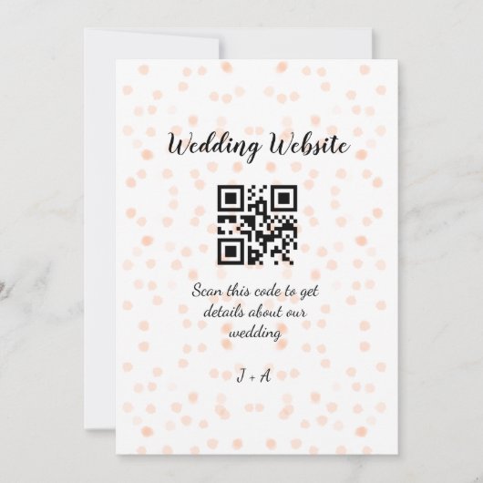 の結婚webサイトはオレンジ色の詳細のためのQRコードをスキャンする 招待状 (正面)