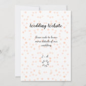の結婚webサイトはオレンジ色の詳細のためのQRコードをスキャンする 招待状 (裏面)
