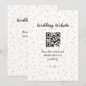 の結婚webサイトはオレンジ色の詳細のためのQRコードをスキャンする 招待状 (正面/裏面)