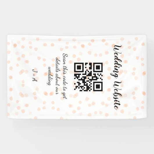 の結婚webサイトはオレンジ色の詳細のためのQRコードをスキャンする 横断幕 (横)