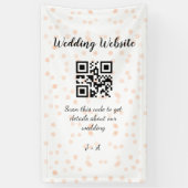 の結婚webサイトはオレンジ色の詳細のためのQRコードをスキャンする 横断幕 (縦)