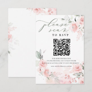 の結婚WebサイトエンクロージャカードQRコードRSVP Boho エンクロージャーカード