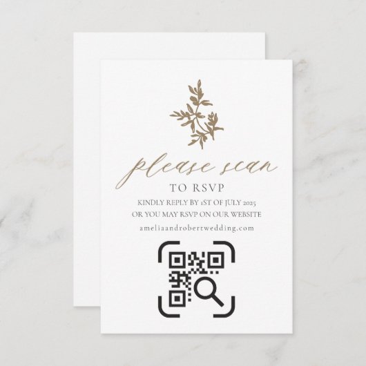 の結婚WebサイトエンクロージャカードQRコードRSVP Olives エンクロージャーカード (正面/裏面)