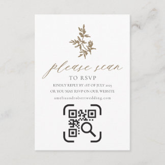 の結婚WebサイトエンクロージャカードQRコードRSVP Olives エンクロージャーカード