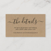 の結婚Webサイトエンクロージャカー素朴ド – Kraft エンクロージャーカード (正面)