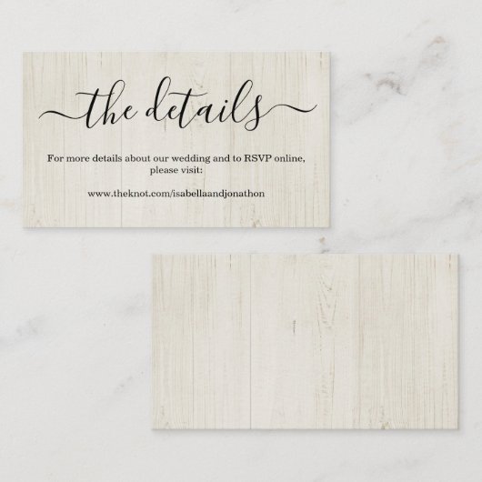 の結婚Webサイトエンクロージャカー素朴ド – Wood エンクロージャーカード (正面/裏面)