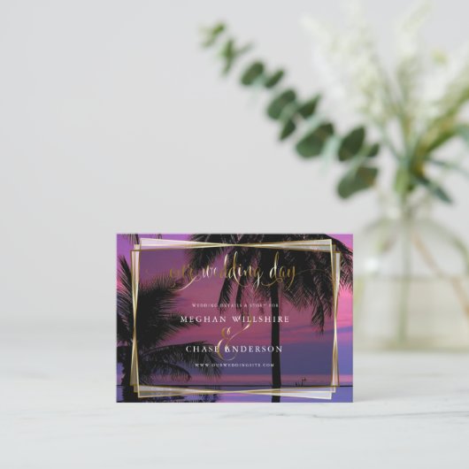 の結婚Webサイトカード | エキゾチックな熱帯夜 名刺 (スタンド正面)