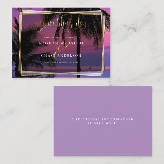 の結婚Webサイトカード | エキゾチックな熱帯夜 名刺 (正面/裏面)