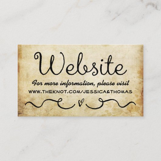 の結婚Webサイトカード | ヴィンテージアンティーク グランジ エンクロージャーカード (正面)