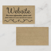 の結婚Webサイトカード |国の素朴クラフト エンクロージャーカード (正面/裏面)