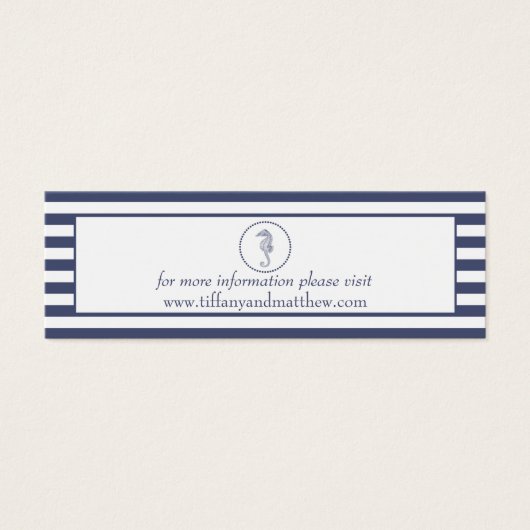 の結婚Webサイトカード 航海の| Blue Seahorse (正面)