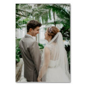 の結婚Webサイト名を追加QRコードミニマリスト写真 テーブルナンバー (裏面)