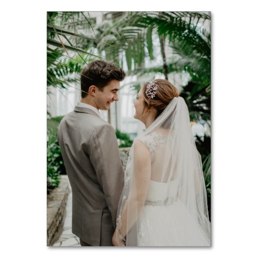 の結婚Webサイト名を追加QRコードミニマリスト写真 テーブルナンバー (裏面)