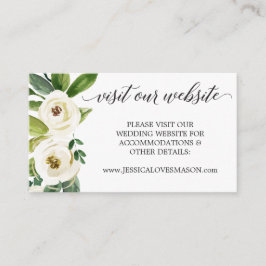の結婚Webサイト挿入カード – ホワイトローズ エンクロージャーカード