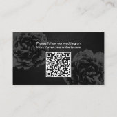 の結婚Webサイト挿入カード |黒エレガントフローラ エンクロージャーカード (裏面)