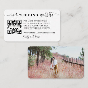 の結婚Webサイト書道挿入写真QRコード  エンクロージャーカード
