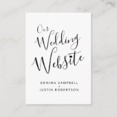 の結婚Webサイト白黒ハートQRコード エンクロージャーカード (正面)