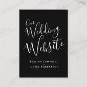 の結婚Webサイト白黒ハートQRコード エンクロージャーカード (正面)