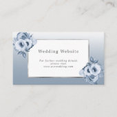 の結婚webサイト詳細ほこりっぽいブルー花模様ホワイト エンクロージャーカード (正面)