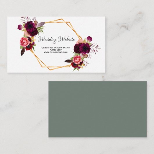 の結婚webサイト詳細フローラセージ緑 エンクロージャーカード (正面/裏面)