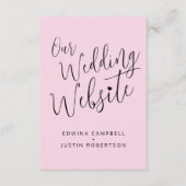 の結婚webサイト黒ピンクハートQRコード エンクロージャーカード (正面)