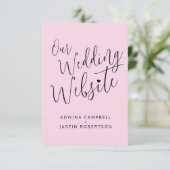 の結婚webサイト黒ピンクハートQRコード エンクロージャーカード (スタンド正面)