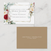 の結婚Webサイト | アイボリーブルゴーニュ牡丹の花 エンクロージャーカード (正面/裏面)