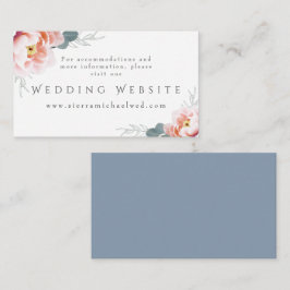の結婚Webサイト |エレガントフローラダスティブルー赤面 エンクロージャーカード