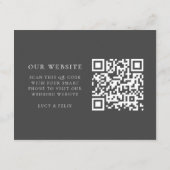 の結婚Webサイト |シックエレガントRSVP QRコード エンクロージャーカード (裏面)