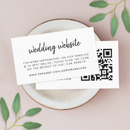 の結婚Webサイト |スキャン可能なQRコードミニマリスト エンクロージャーカード