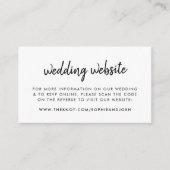 の結婚Webサイト |スキャン可能なQRコードミニマリスト エンクロージャーカード (正面)