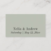 の結婚Webサイト、スクリプかわいらしト編集可能Sage Green エンクロージャーカード (裏面)