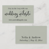 の結婚Webサイト、スクリプかわいらしト編集可能Sage Green エンクロージャーカード (正面/裏面)