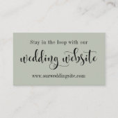 の結婚Webサイト、スクリプかわいらしト編集可能Sage Green エンクロージャーカード (正面)