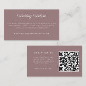 の結婚Webサイト |ミニマリストメールRSVP QRコード エンクロージャーカード (正面/裏面)