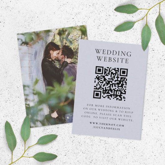 の結婚Webサイト | CHIC エレガント RSVP QRコード写真 エンクロージャーカード