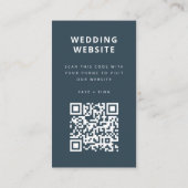 の結婚Webサイト | Dusky BlueスカンジナビアQRコード エンクロージャーカード (裏面)