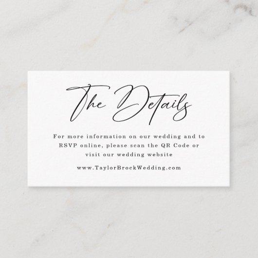 の結婚Webサイト | QRコードウェディングRSVP エンクロージャーカード (正面)