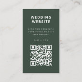 の結婚Webサイト | QRコードグリーンスカンジミニマリスト エンクロージャーカード (裏面)