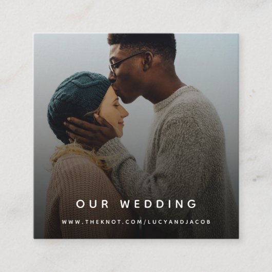 の結婚Webサイト | QRコードモダン写真RSVP エンクロージャーカード (正面)