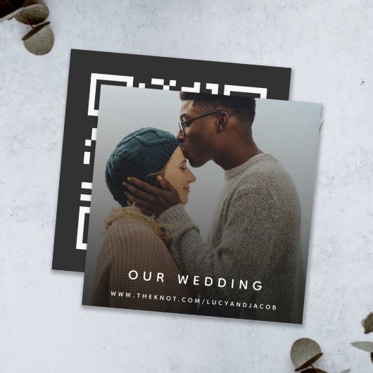 の結婚Webサイト | QRコードモダン写真RSVP エンクロージャーカード