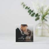 の結婚Webサイト | QRコード最小化写真RSVP エンクロージャーカード (スタンド正面)