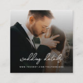 の結婚Webサイト | QRコード最小化写真RSVP エンクロージャーカード (正面)