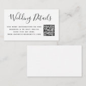 の結婚Webサイト | QRコードRSVPミニマルのシンプル エンクロージャーカード (正面/裏面)