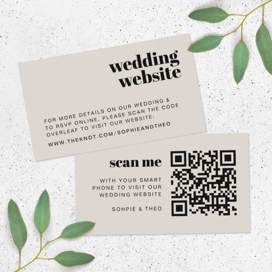 の結婚Webサイト | RSVPスキャン可能QRコードレトロ エンクロージャーカード