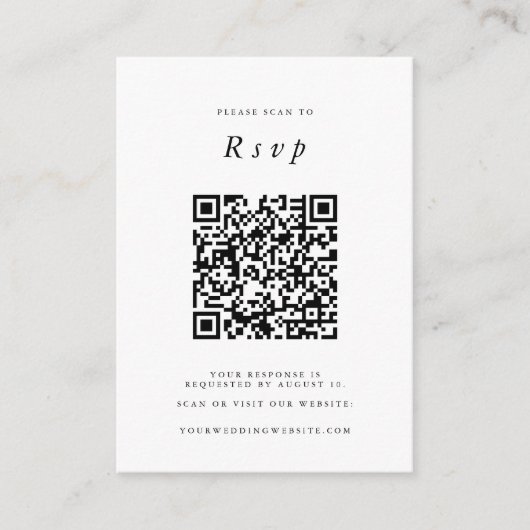 の結婚Webサイト | RSVP QRコードフォトネイビー エンクロージャーカード (正面)